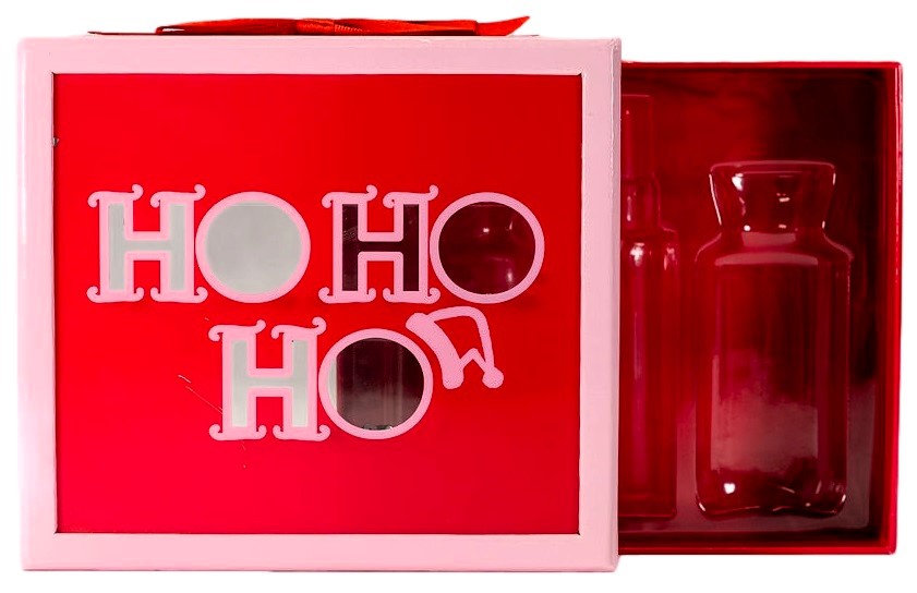 Christmas Rigid Box with Confetti Window and Ribbon