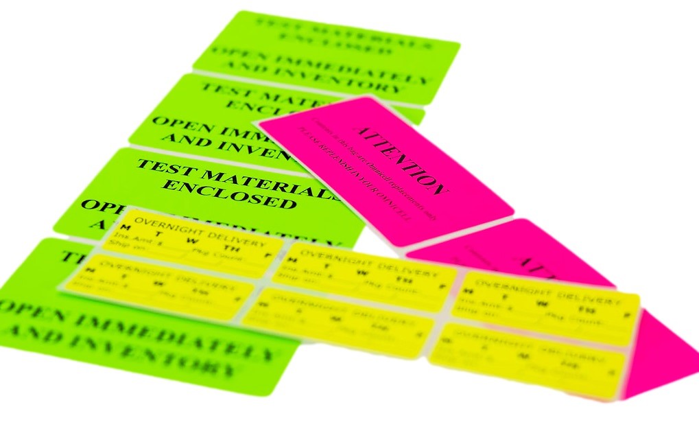 Flexo Printed Paper High Visibility Warning Labels