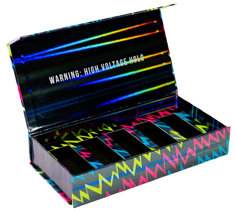 Holographic Neon Magnetic Box for Cosmetic Industry